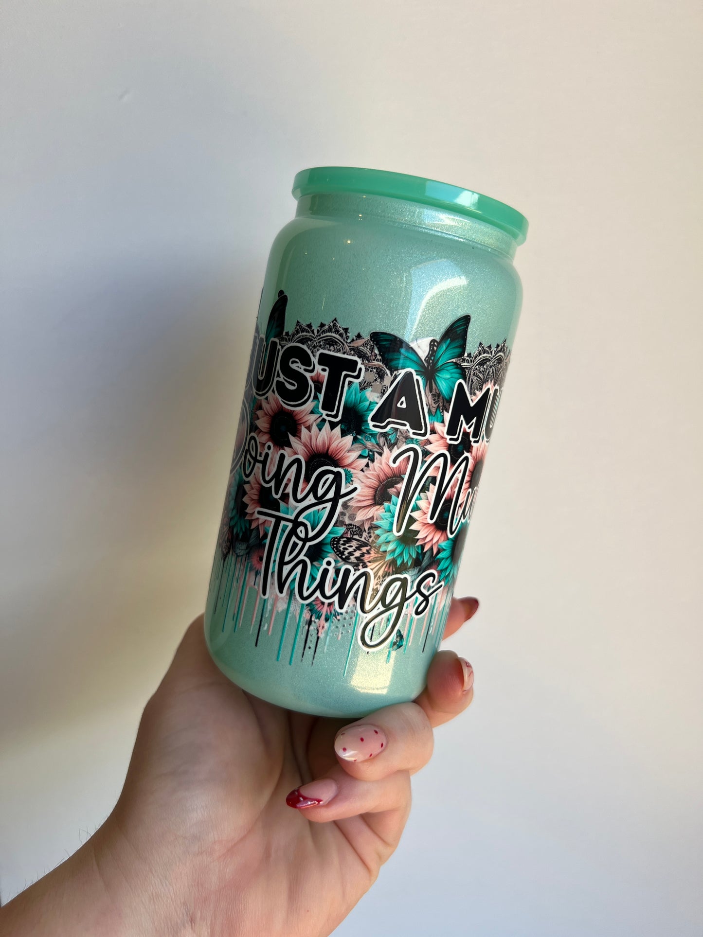 Just a mum doing mum things - 16oz Glass Libbey Cup