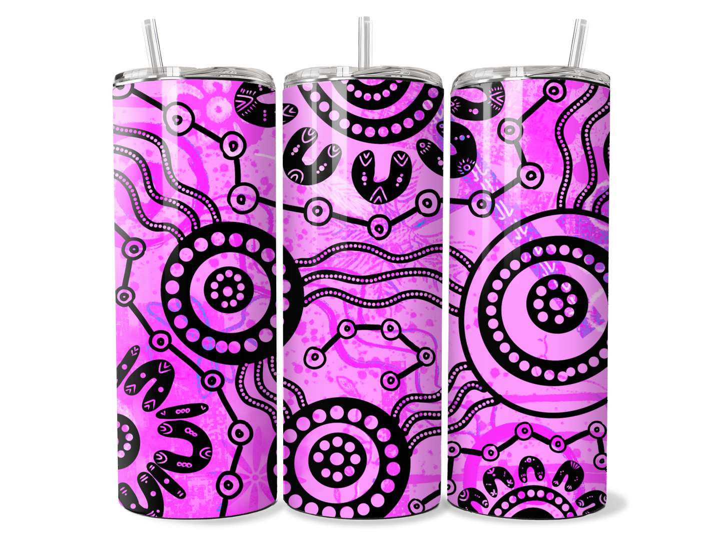 Wet Seasons - Pink - Aboriginal Art - 20oz Tumbler