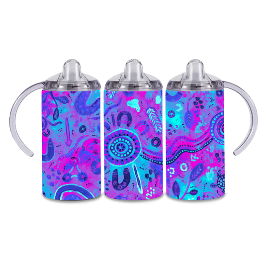 Country - Winter - 12oz Aboriginal Art Sippy Cup