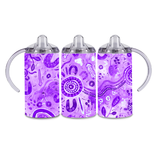Country - Lilac - 12oz Aboriginal Art Sippy Cup