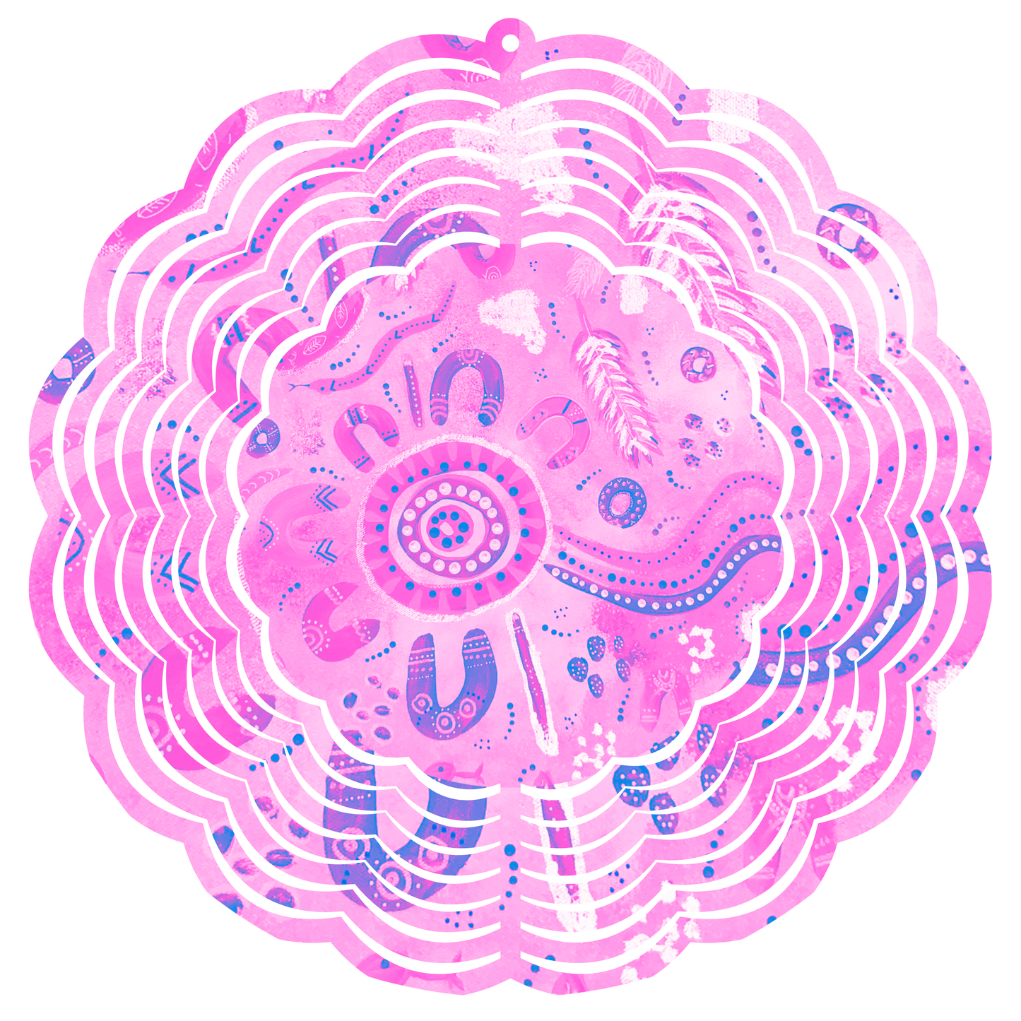 Country - Pink - Wind Spinner - Large - 8 inch