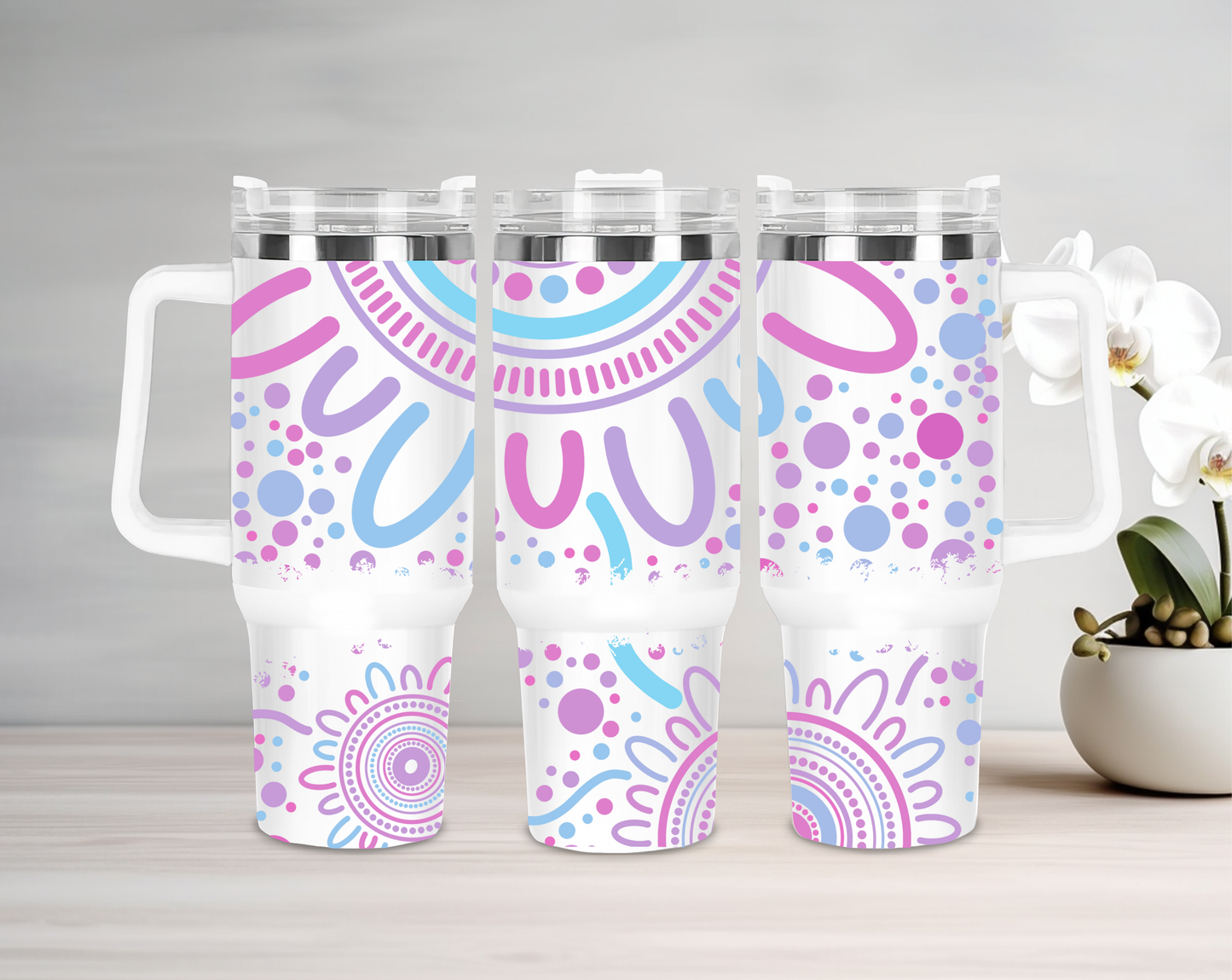 Sisterhood Pastel - 40oz Tumbler - Aboriginal Art
