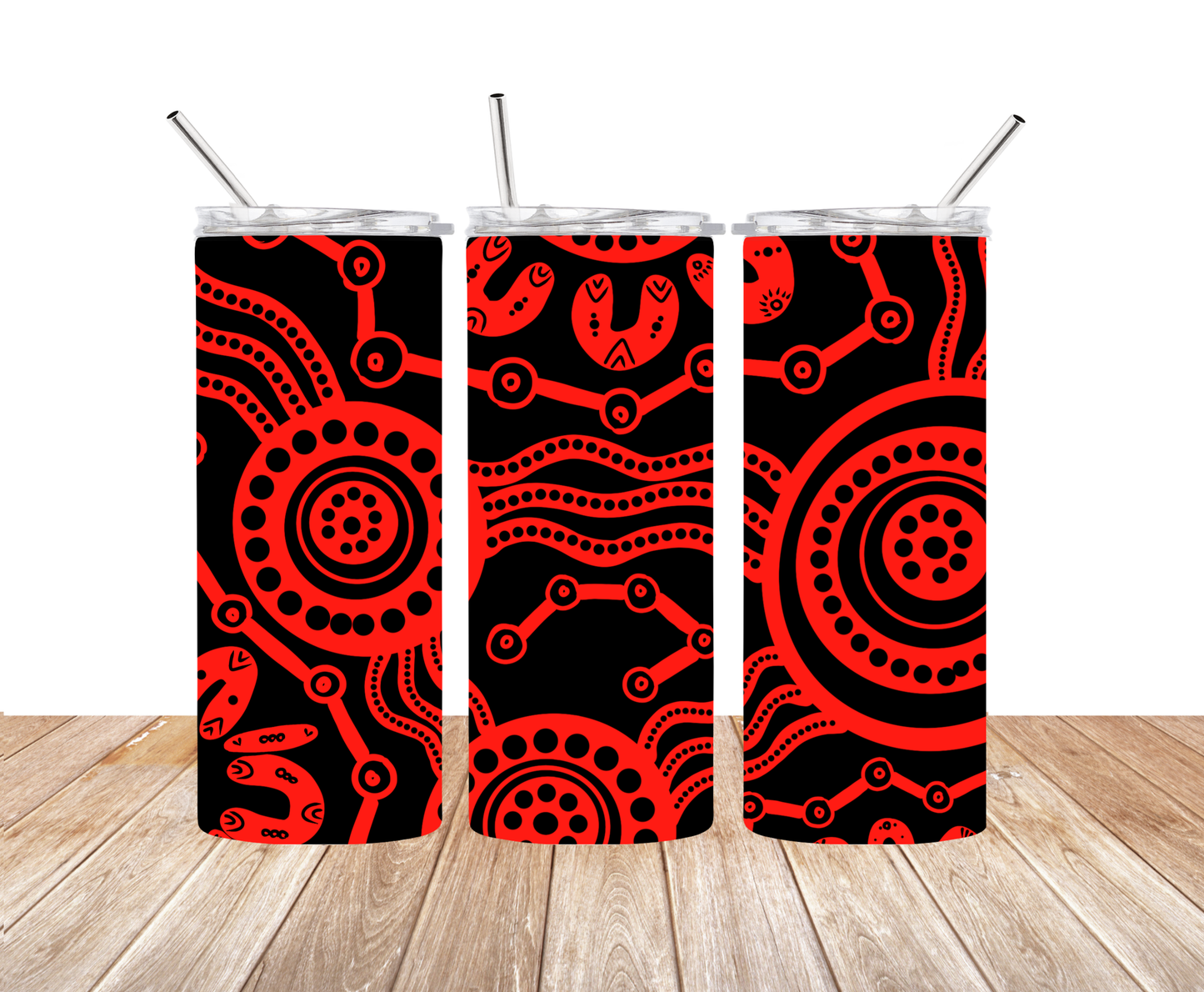 Wet Seasons - Fire - Aboriginal Art - 15oz Tumbler