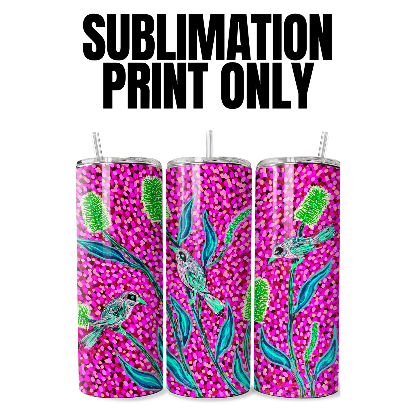 Miner Birds by Jum Ashwin - Sublimation Print - 20oz Tumbler (PRINT ONLY) - 026