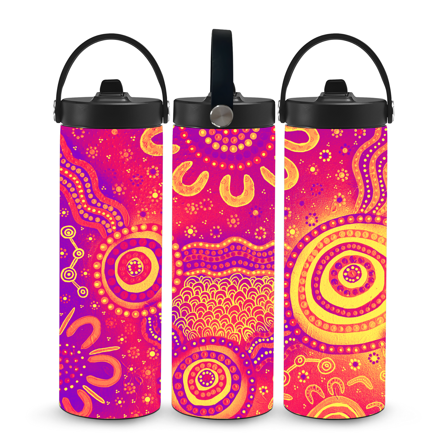 Wet Seasons - Sunset - Aboriginal Art - 20oz Water Bottle