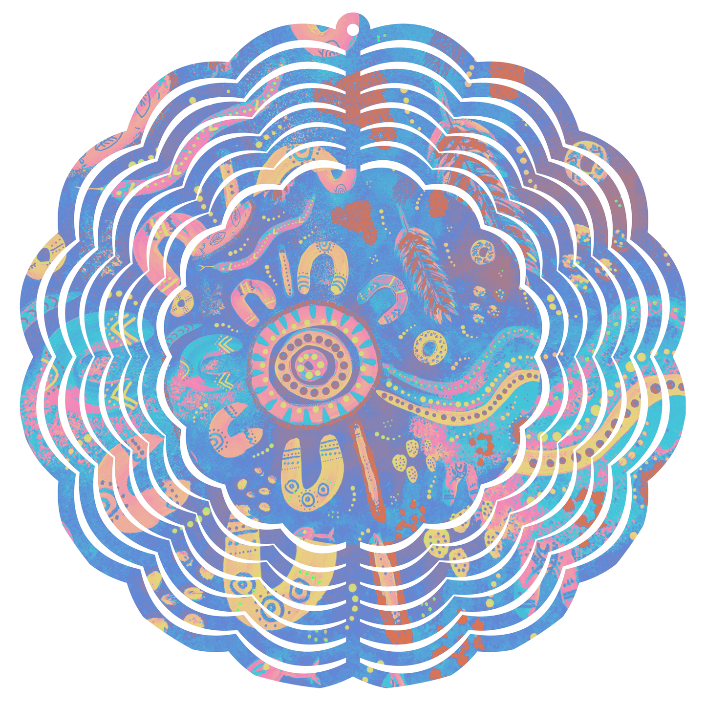 Country - Blue - Wind Spinner - Large - 8 inch