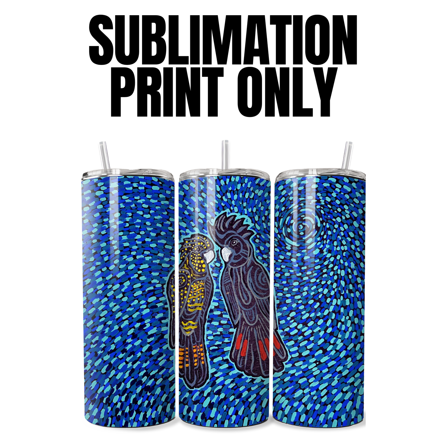Cockatoo by Jum Ashwin - Sublimation Print - 20oz Tumbler (PRINT ONLY) - 027