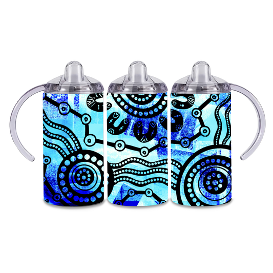 Wet Seasons - Sky - 12oz Aboriginal Art Sippy Cup