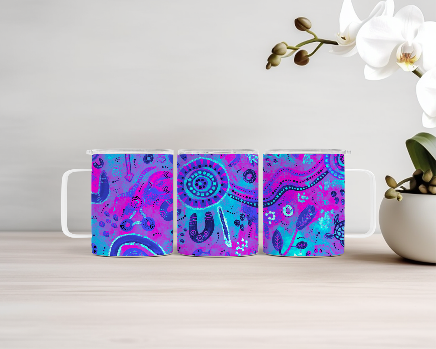Country - Winter - 14oz Insulated Mugs - Aboriginal Art Mug