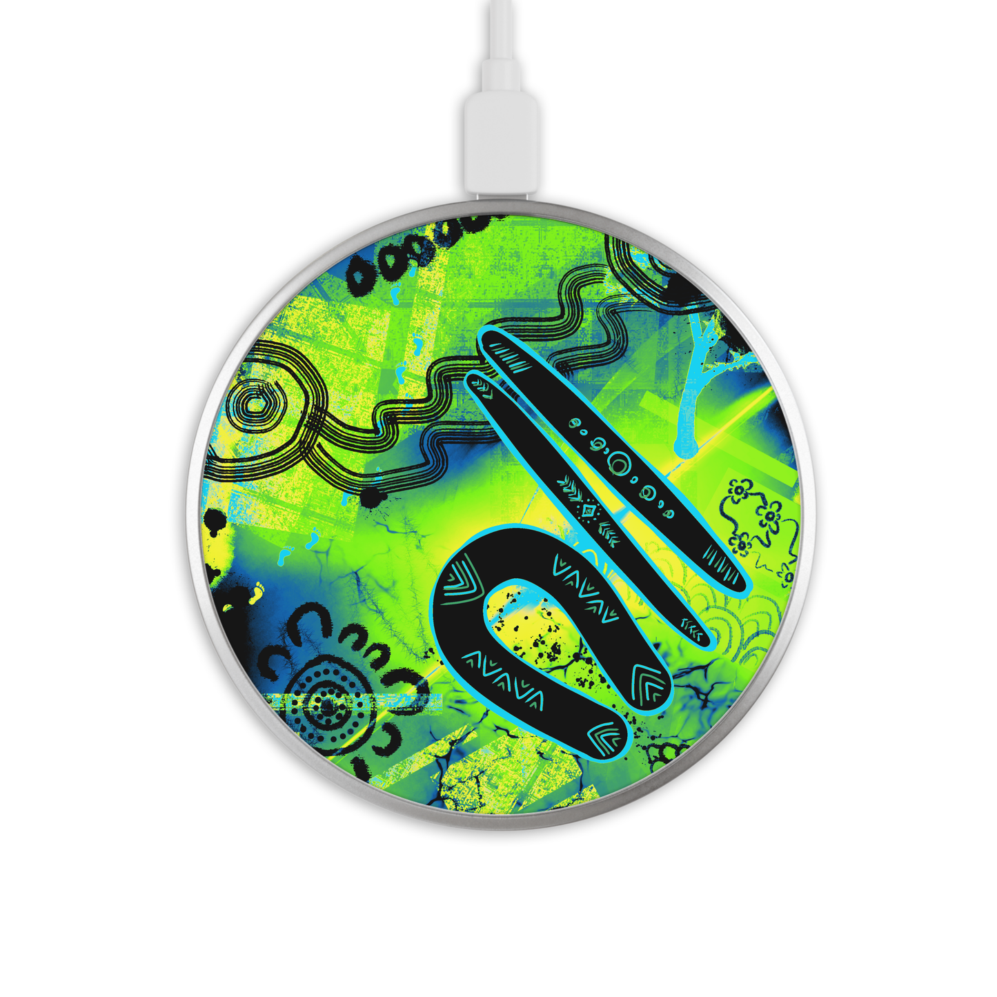 Warrior - Wireless Phone Charger - Aboriginal Art