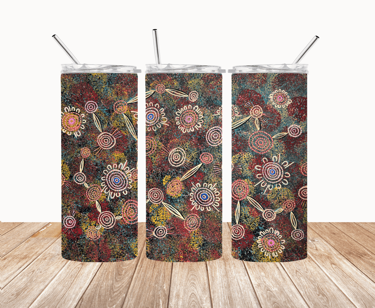 Elders Sharing Knowledge by Jum Ashwin - Aboriginal Art - 15oz Tumbler