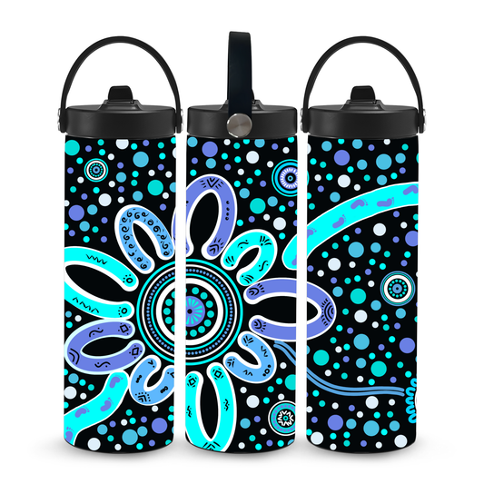 Self Connection - Aboriginal Art - 20oz Water Bottle