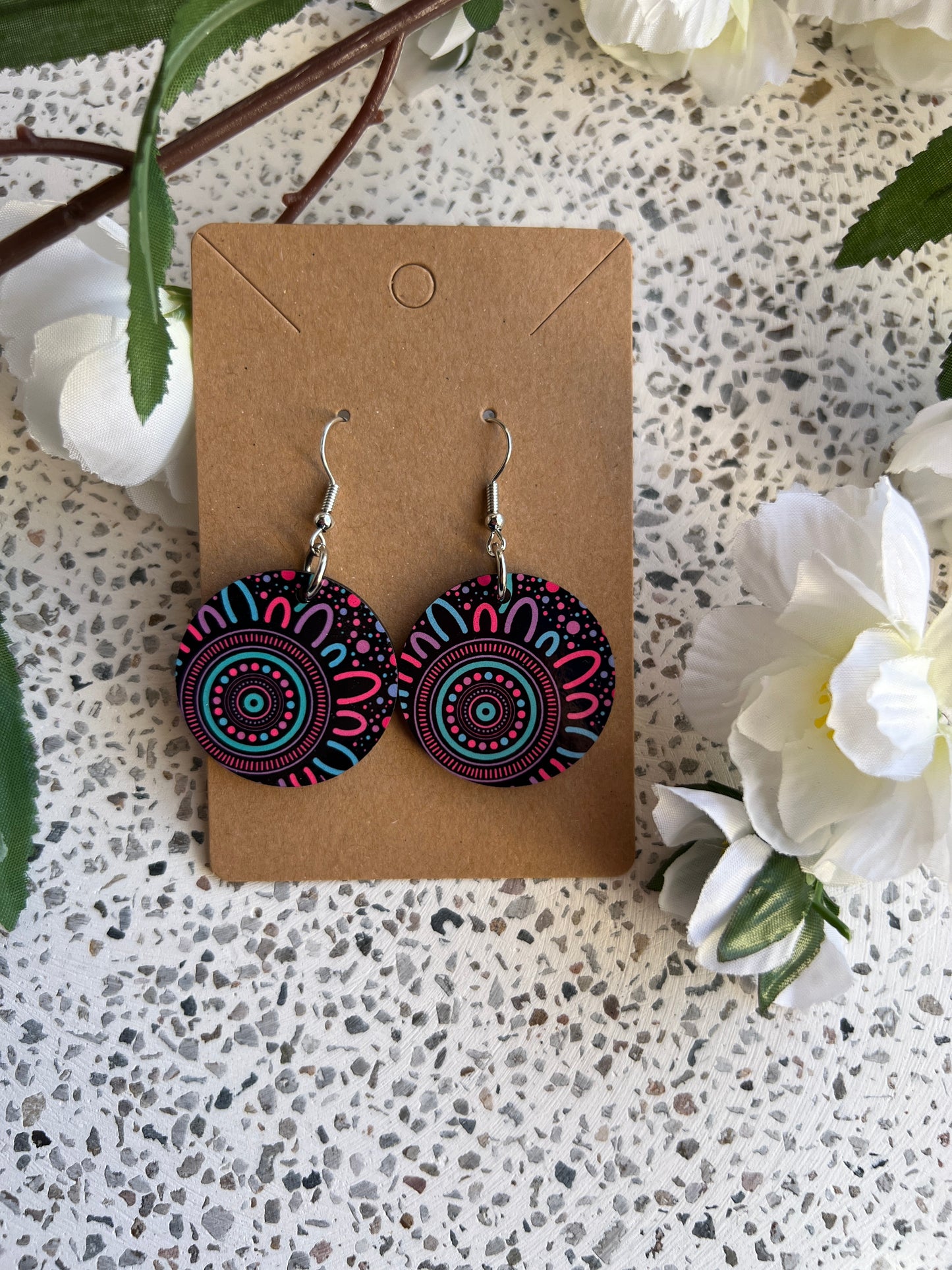 Sisterhood Pastel - Round - Wooden Earrings