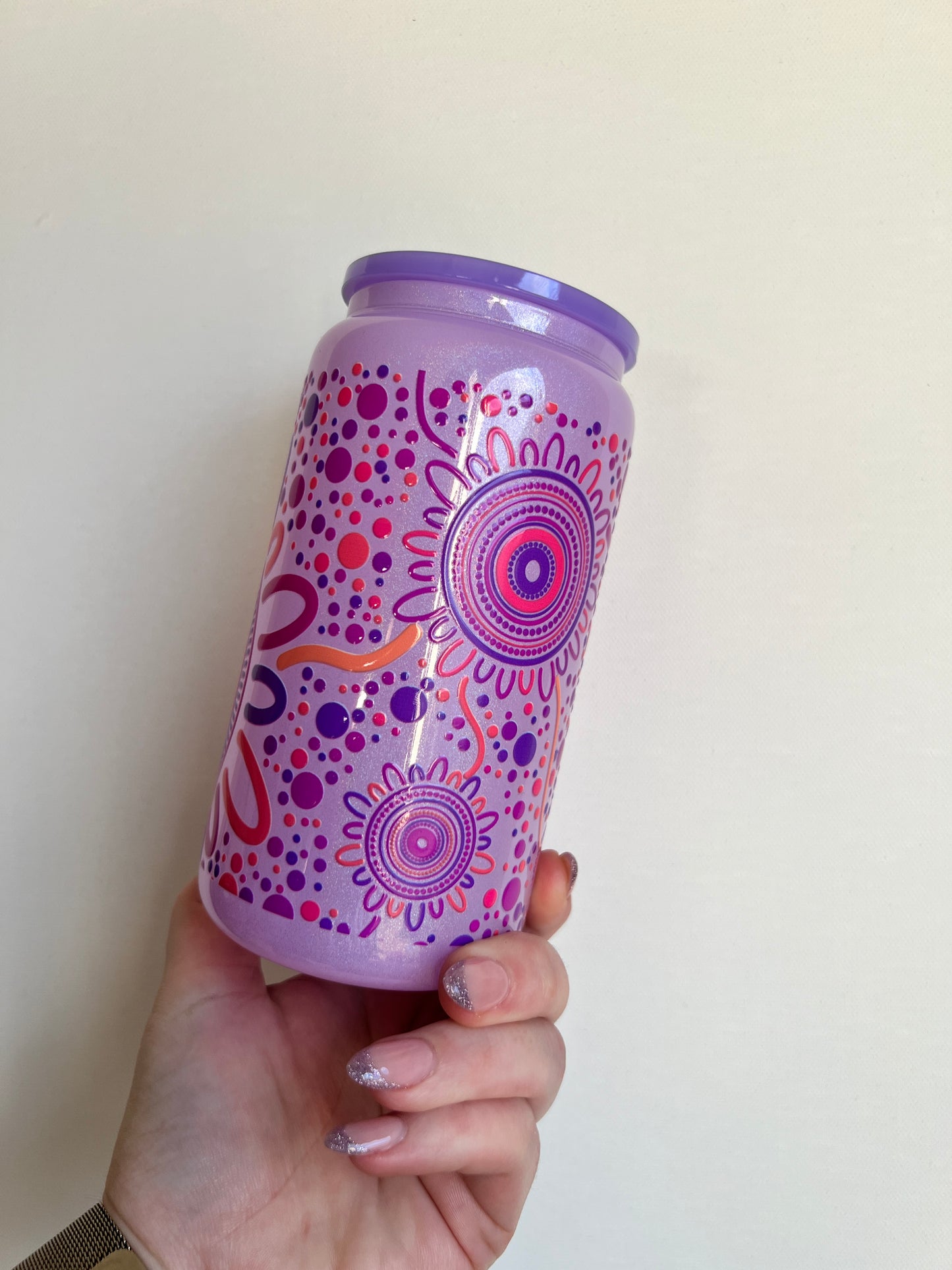 Sisterhood Dusk - Purple Shimmer - 16oz Glass Libbey Cup