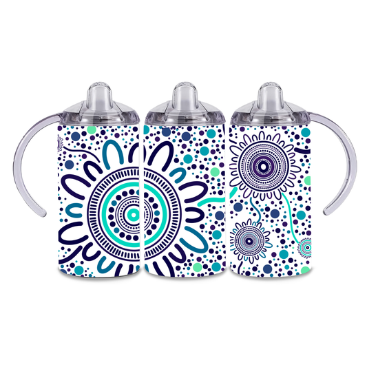 Sisterhood - Azure - 12oz Aboriginal Art Sippy Cup