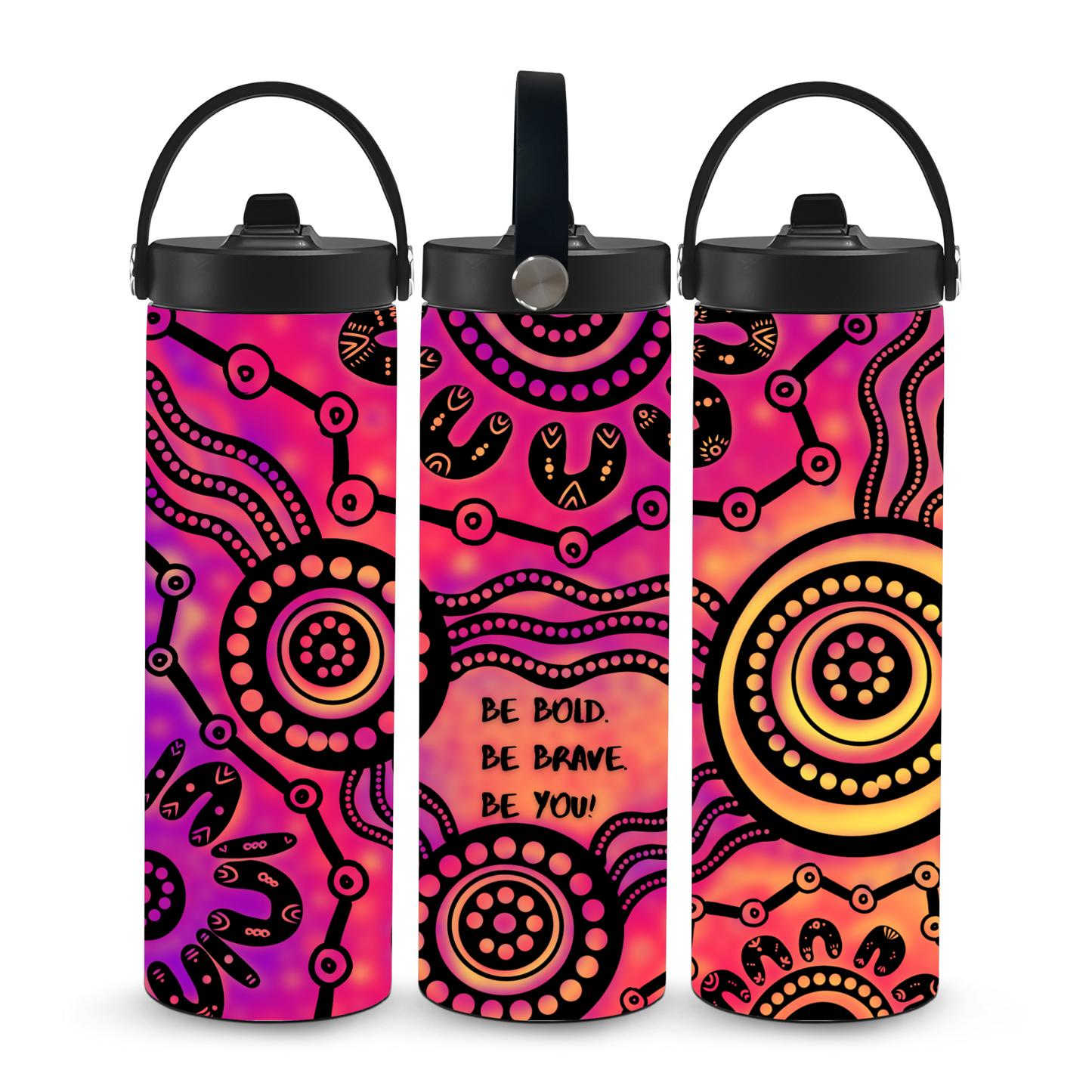 Affirmation Sunset - Aboriginal Art - 20oz Water Bottle