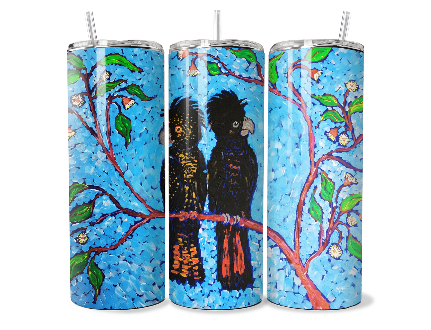 Cockatoo's by Jum Ashwin - Aboriginal Art - 20oz Tumbler