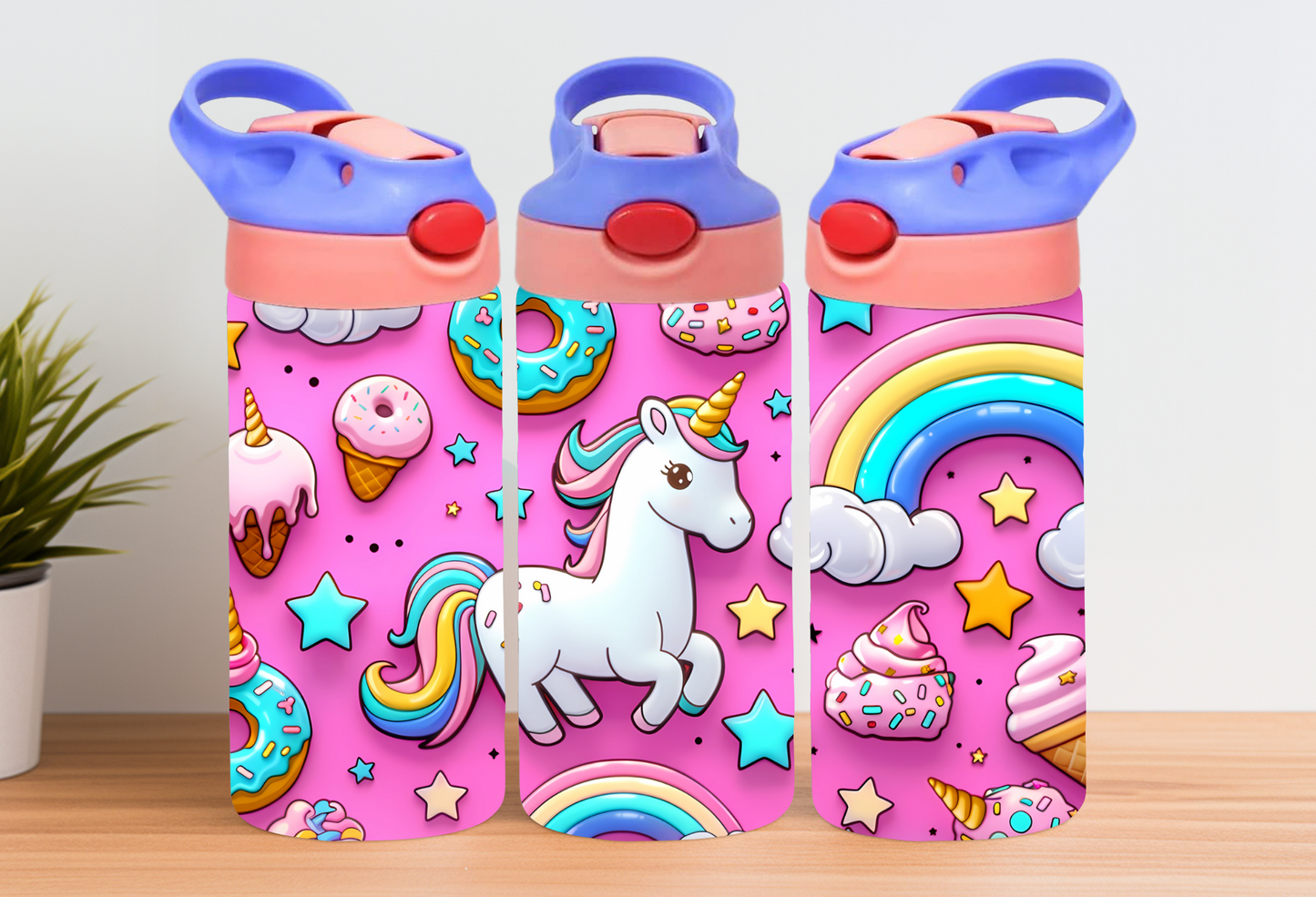 Kids Water Bottle - Rainbow Unicorn