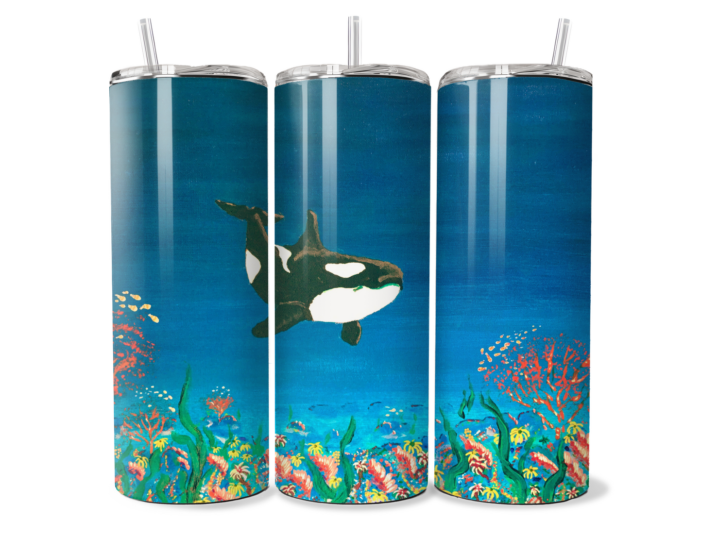 Orca Whale by Jum Ashwin - Aboriginal Art - 20oz Tumbler