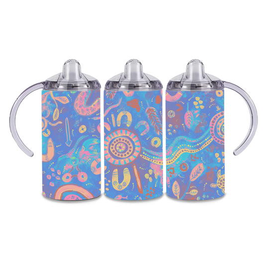 Country - Blue - 12oz Aboriginal Art Sippy Cup