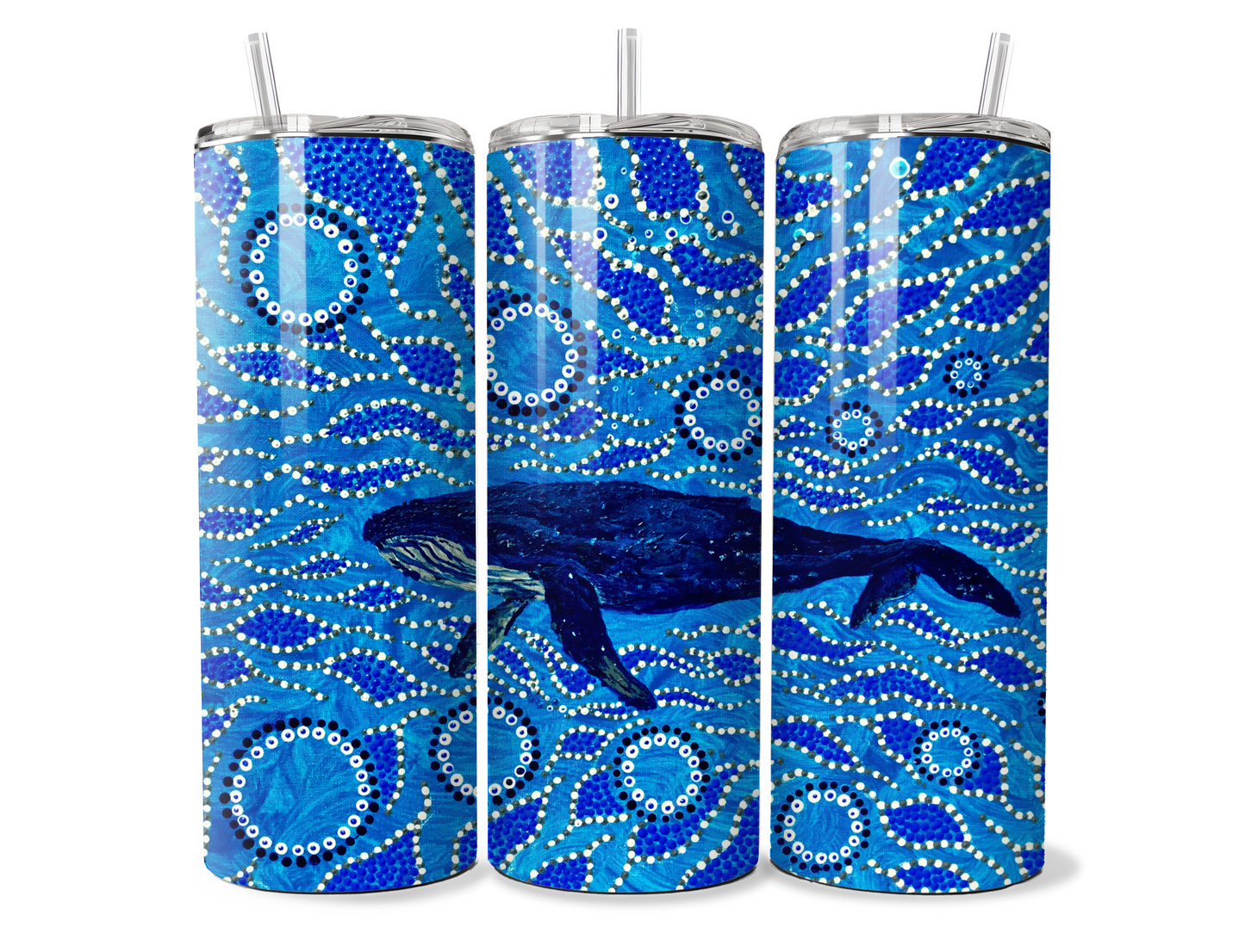 Humpback Whale by Jum Ashwin - Aboriginal Art - 20oz Tumbler