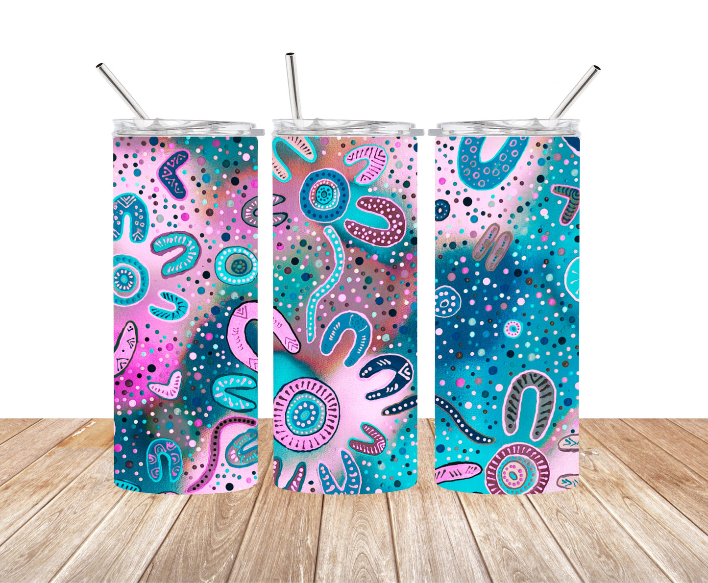 Flora - Winter - Aboriginal Art - 15oz Tumbler