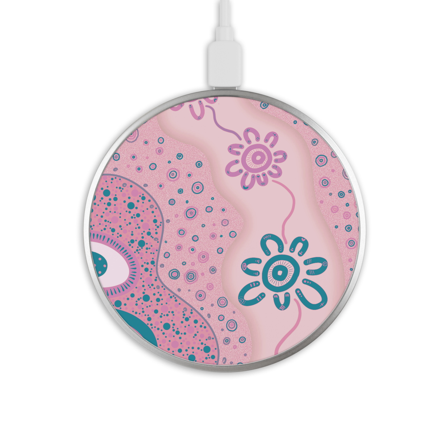 Ancestral Pathways - Bliss - Wireless Phone Charger - Aboriginal Art