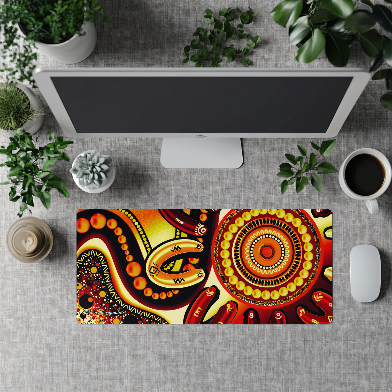 Belonging - Traditional - Aboriginal Art Desk Mat