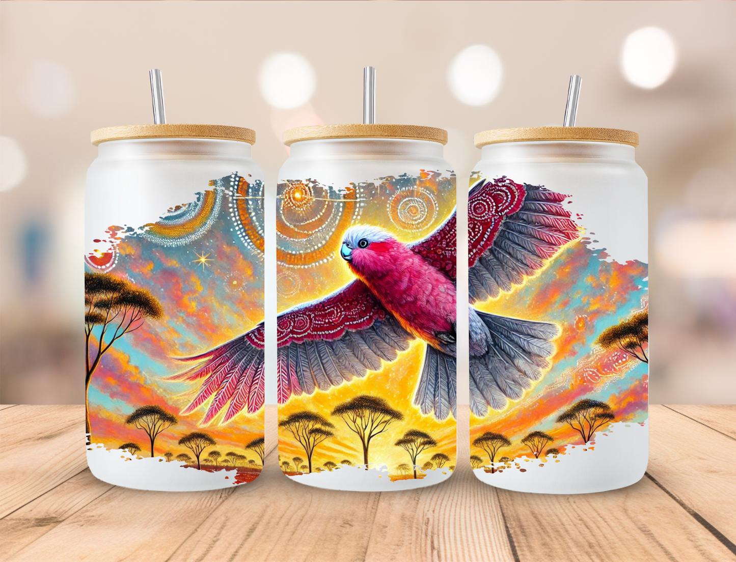 Pink & Grey Galah - UV DTF WRAP