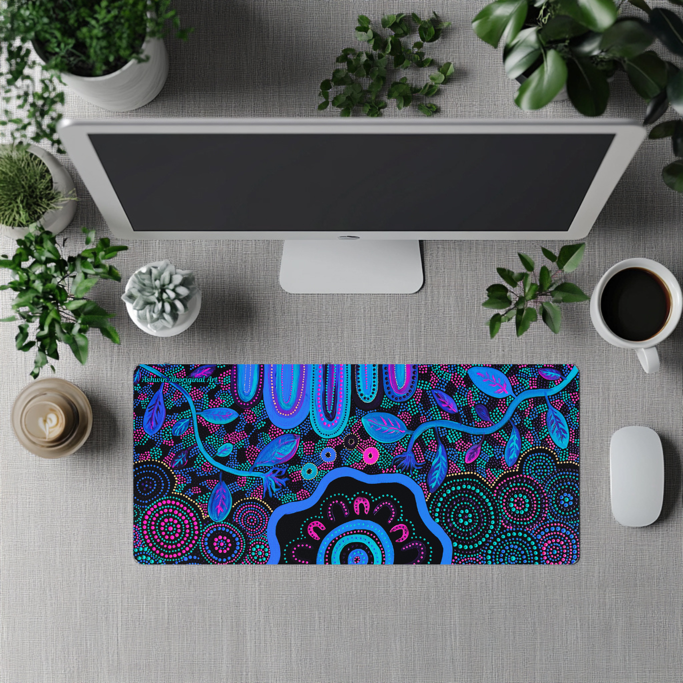 Seasons - Aboriginal Art Desk Mat
