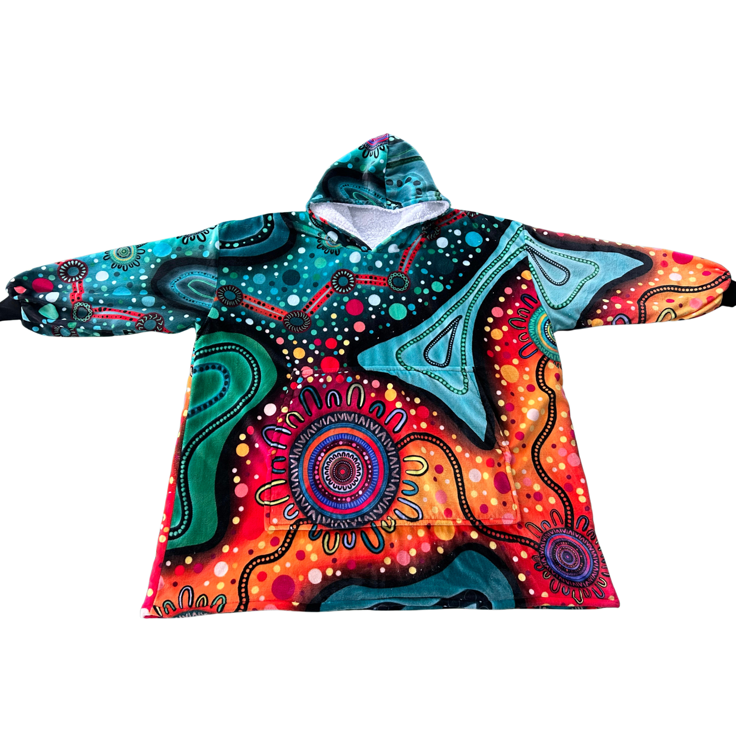 Pathways - Aboriginal Art Hooded Blanket
