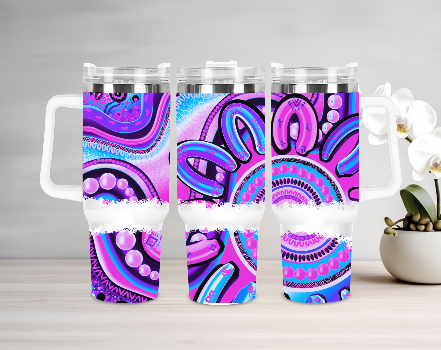 Belonging - Pastel - 40oz Tumbler - Aboriginal Art