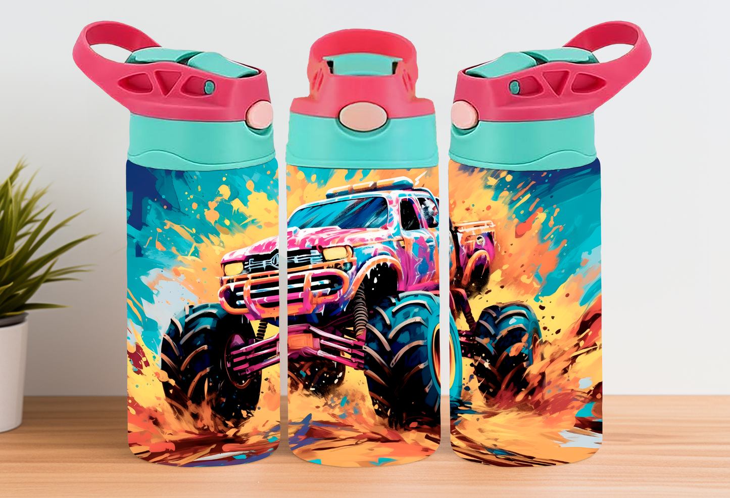 Kids Water Bottle - Monster Truck I
