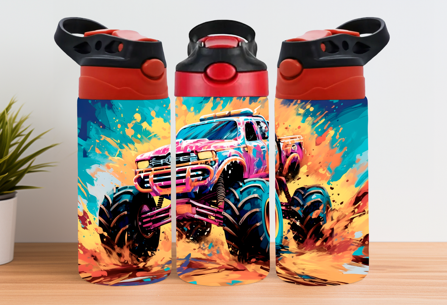 Kids Water Bottle - Monster Truck I