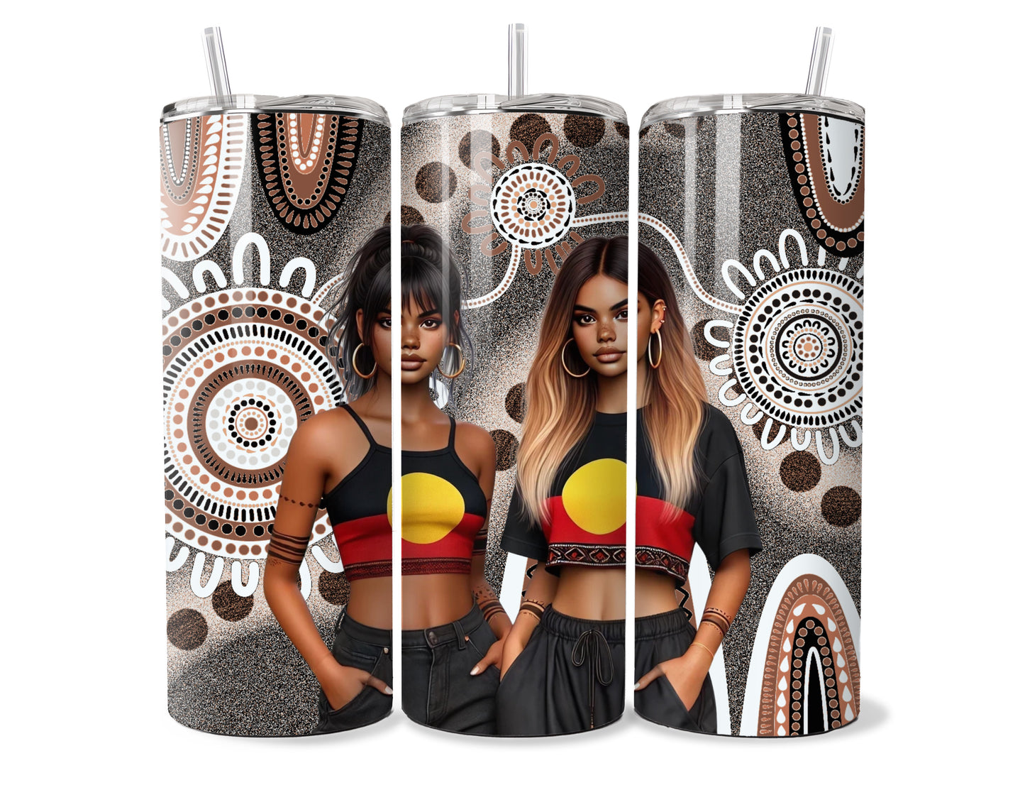Echoes Smokey - Tiddas - Aboriginal Art - 20oz Tumbler