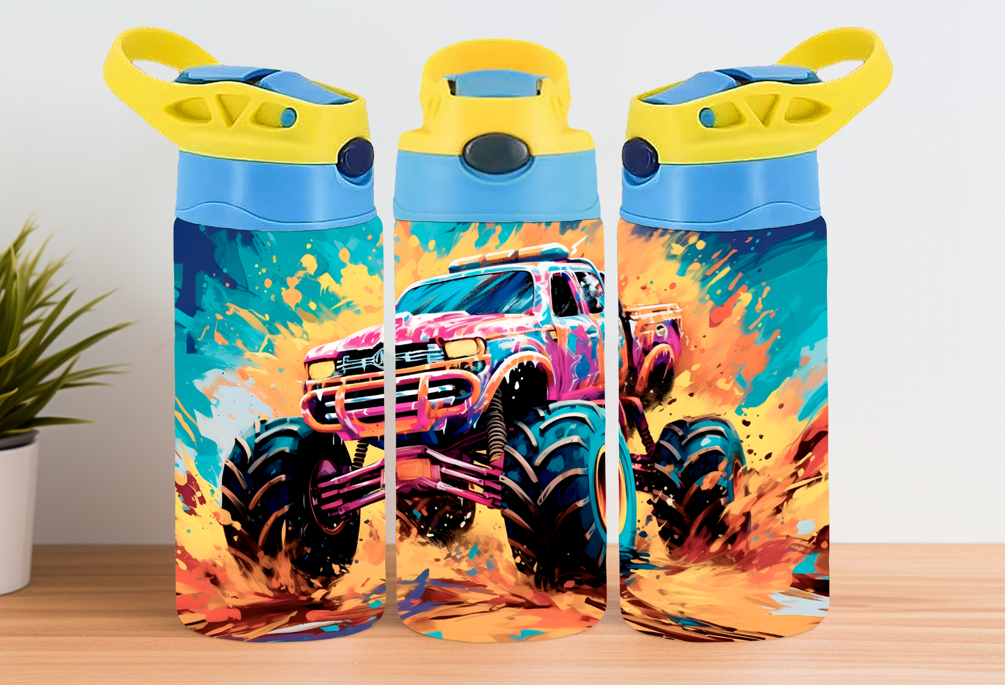 Kids Water Bottle - Monster Truck I