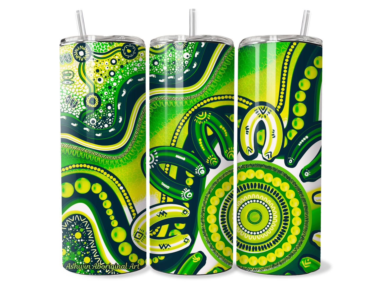 Belonging - Green - Aboriginal Art - 20oz Tumbler