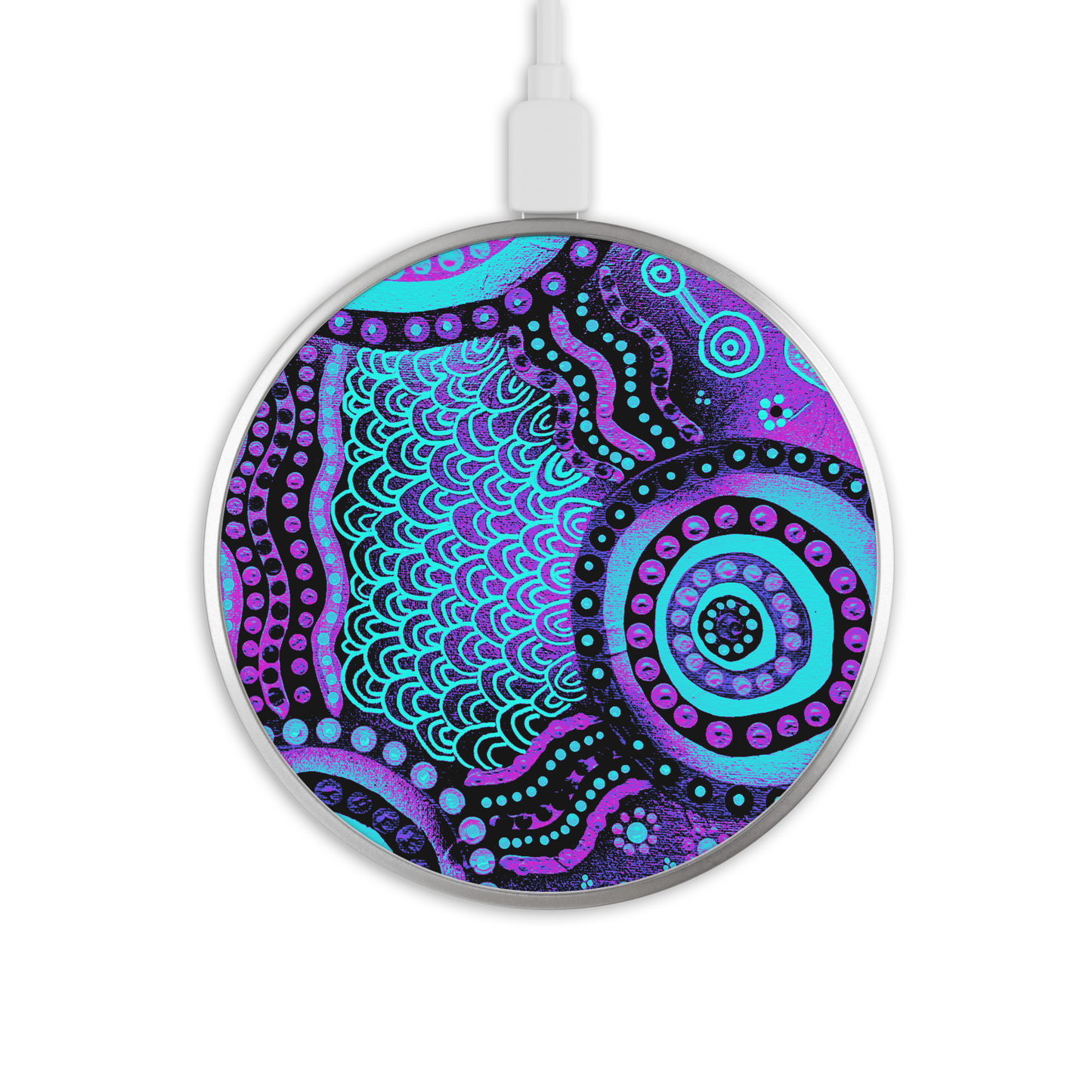 Wet Seasons - Dusk - Wireless Phone Charger - Aboriginal Art