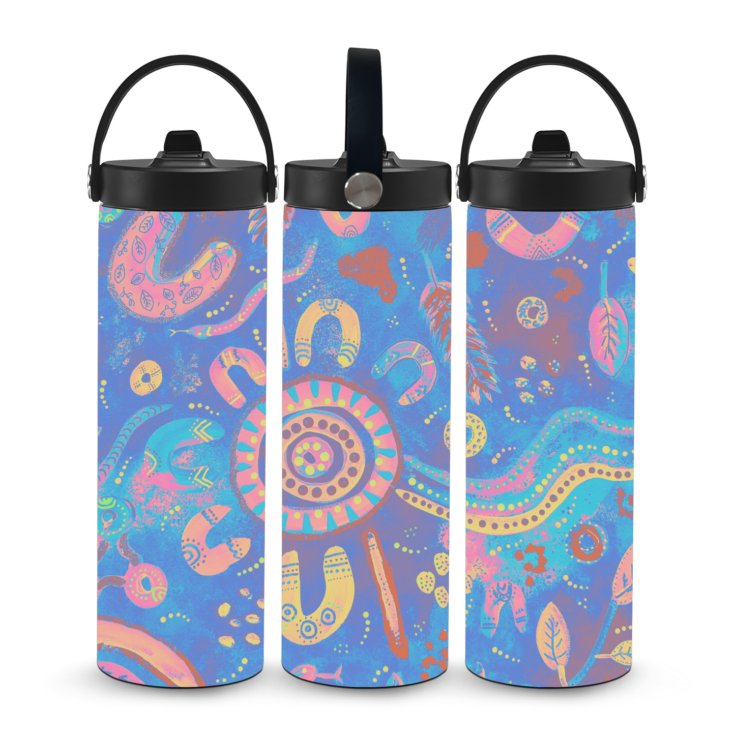 Country - Blue - Aboriginal Art - 20oz Water Bottle