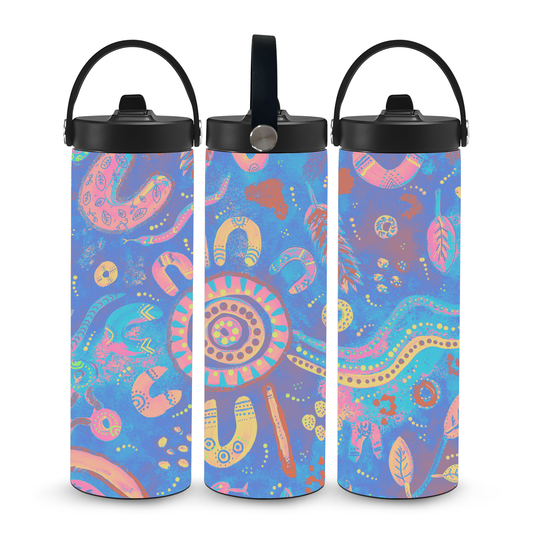 Country - Blue - Aboriginal Art - 20oz Water Bottle
