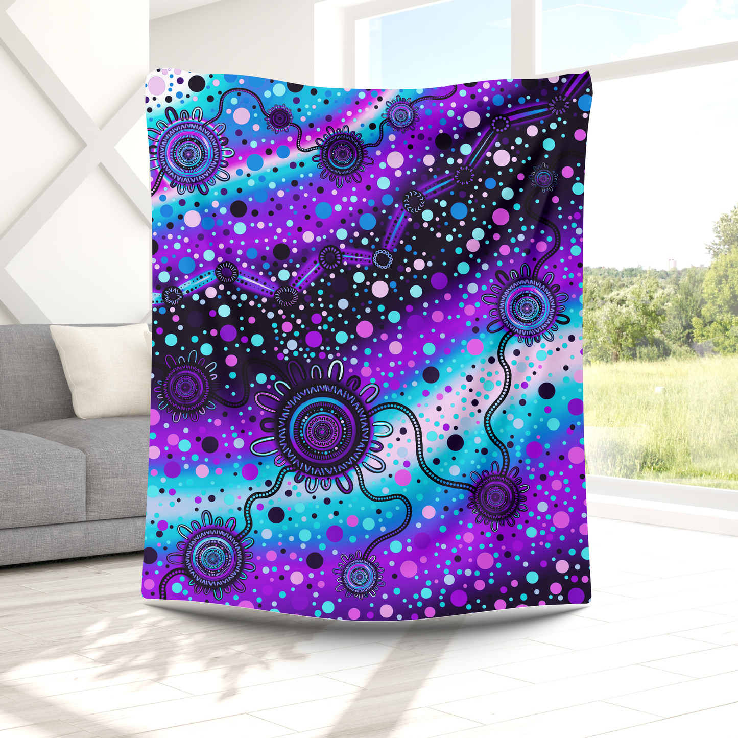 Connected - Aboriginal Art Throw Blanket