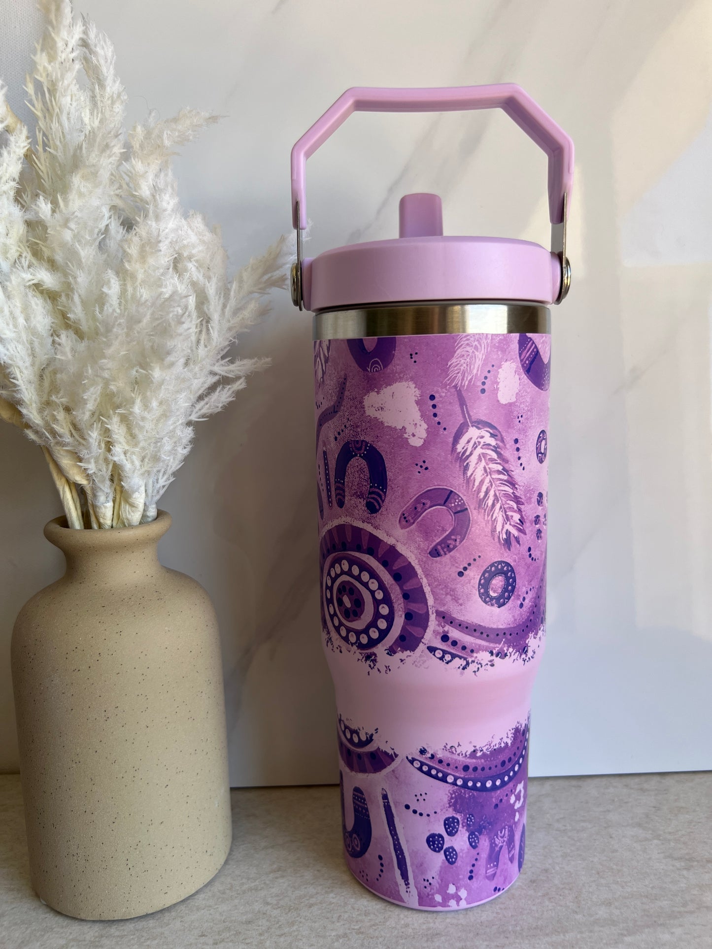 Country - Lilac - 30oz Tumbler with Handle