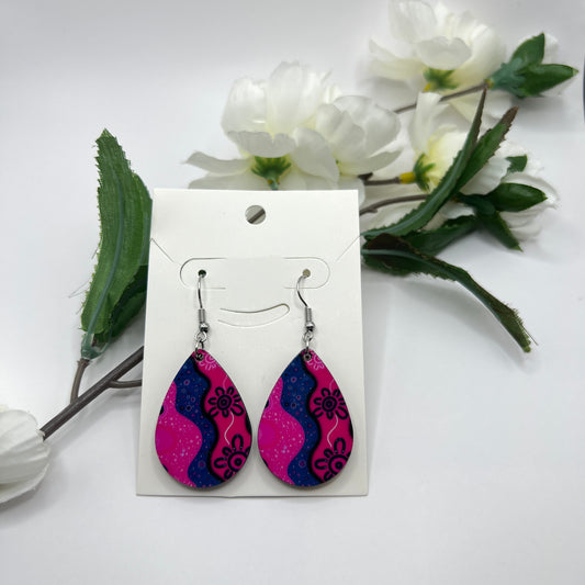 Ancestral Pathways - Winter - Aboriginal Art Earrings