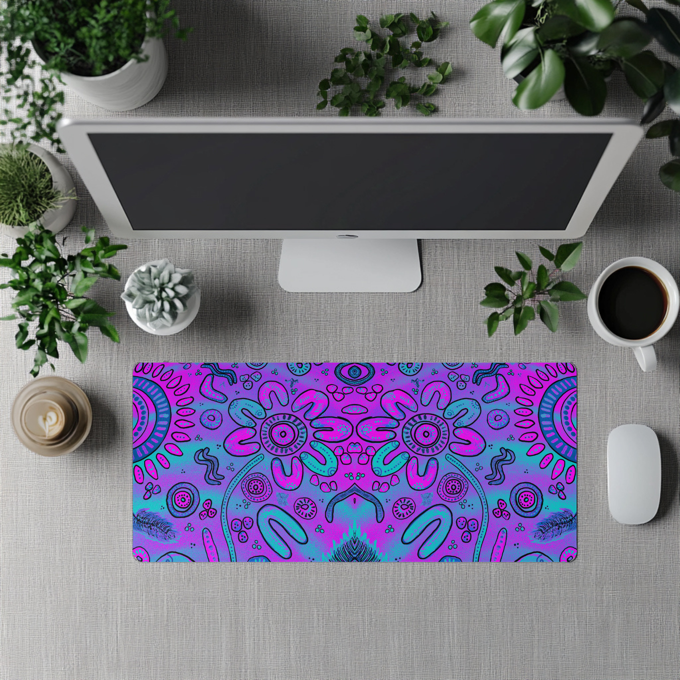 Harmony - Dusk - Aboriginal Art Desk Mat