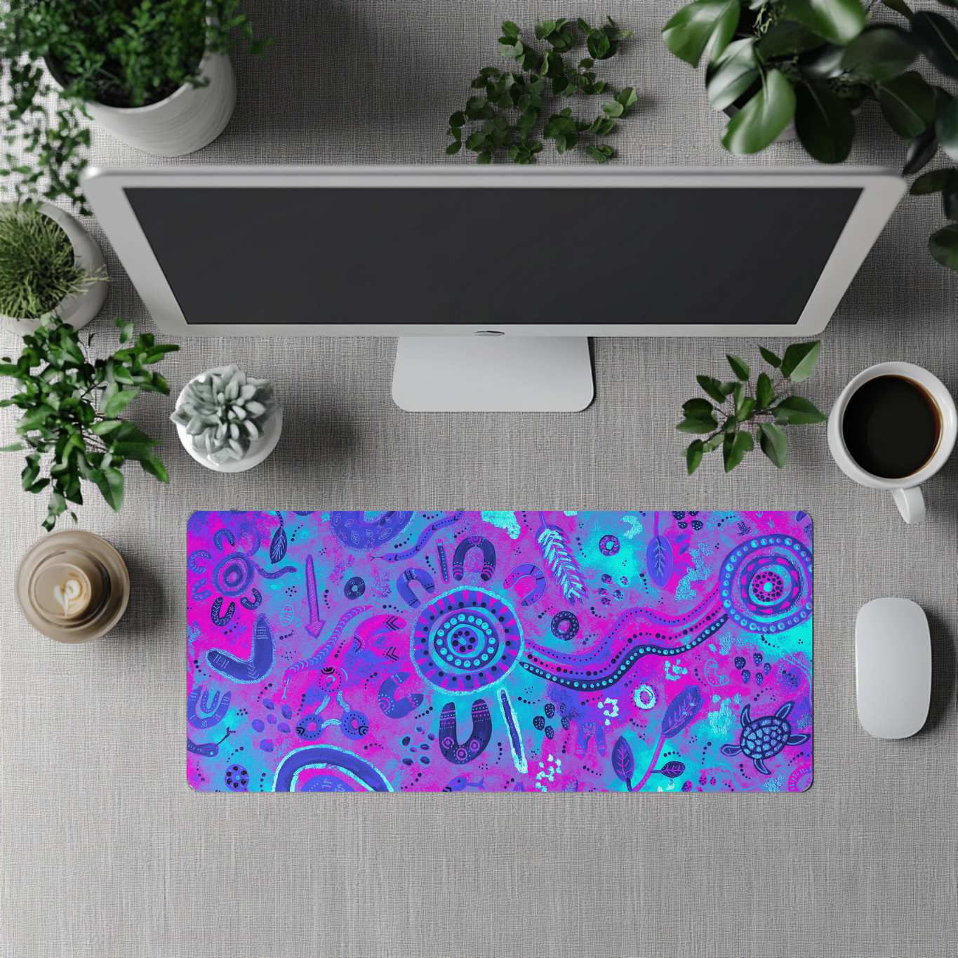 Country - Winter - Aboriginal Art Desk Mat
