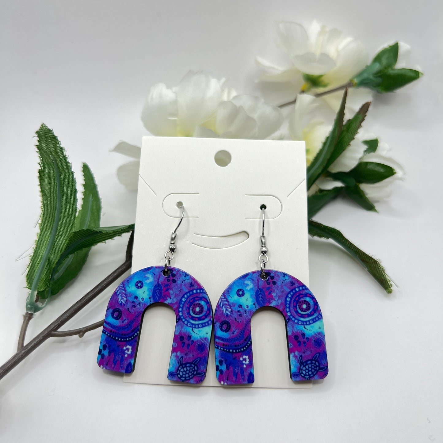 Country - Winter - Aboriginal Art Earrings
