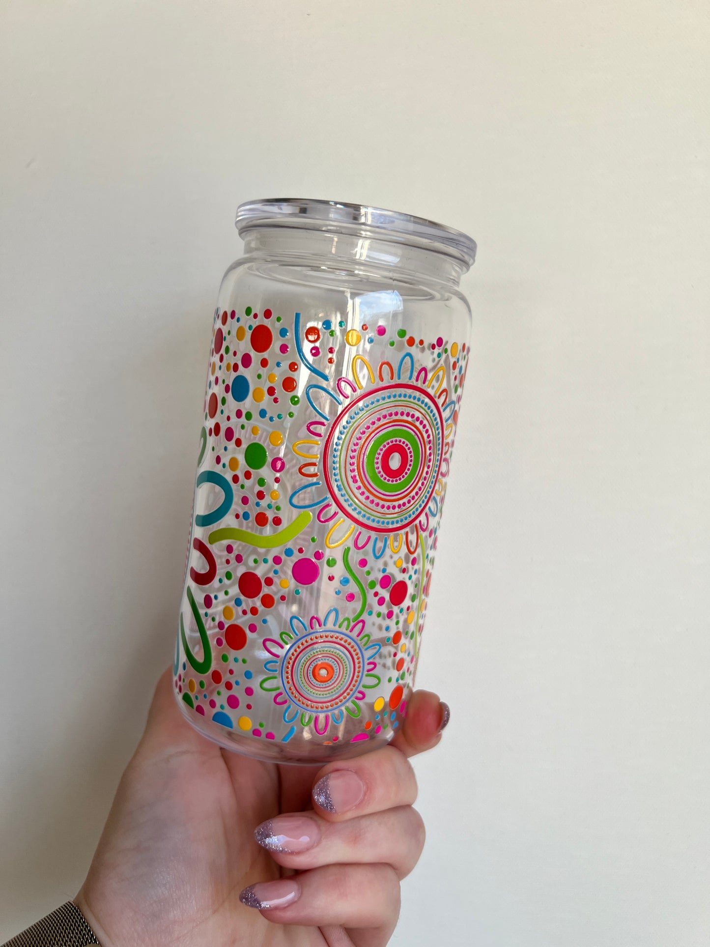 Sisterhood Fluro - Clear lid ACRYLIC - 16oz Acrylic Libbey Cup