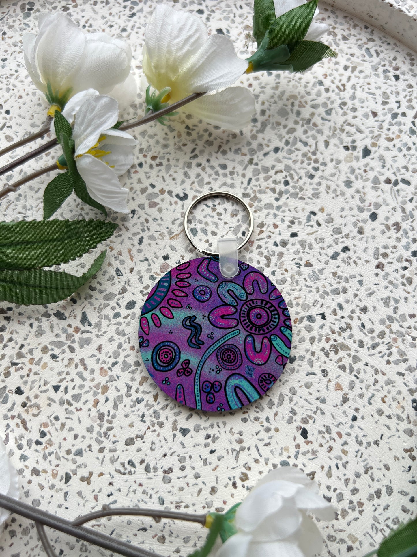 Harmony - Dusk - Aboriginal Art Keychain
