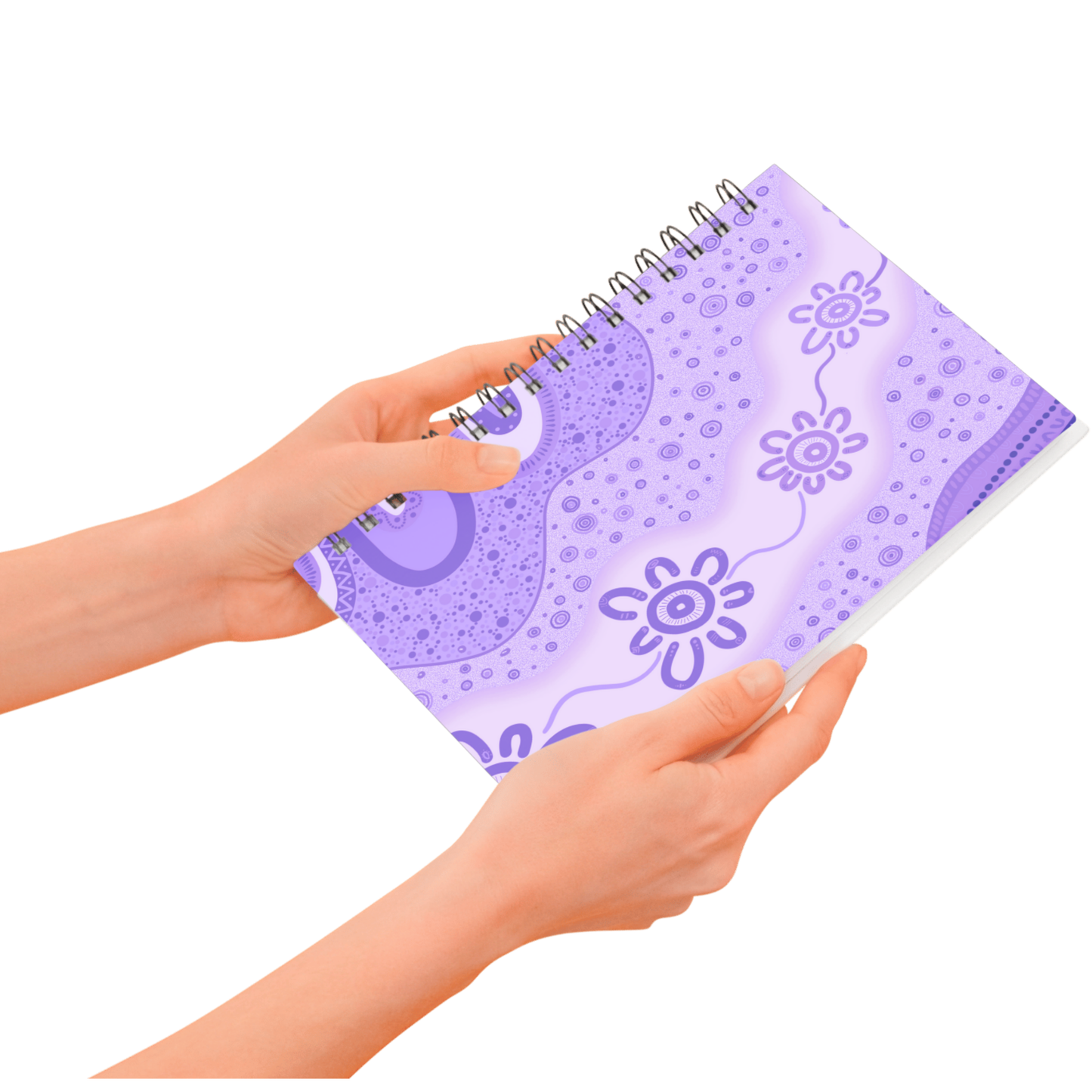 Ancestral Pathways - Lilac - Aboriginal Art A5 Notebook