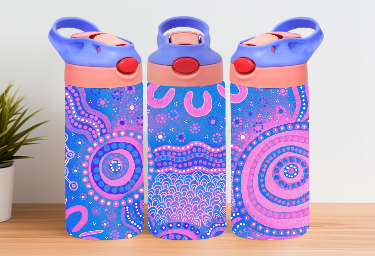 Kids Water Bottle - Wet Seasons - Pink / Purple